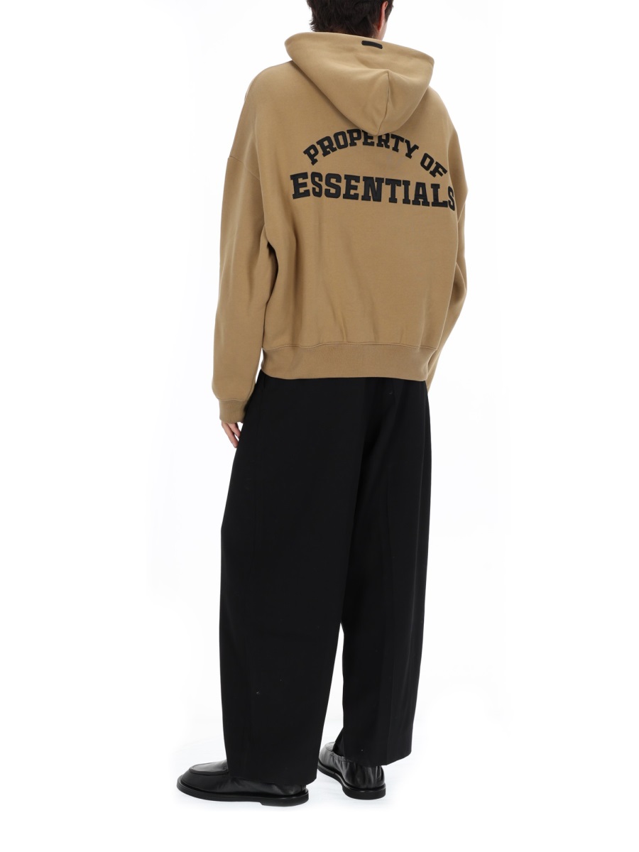 Fear of God Essentials Cropped Half Zip Hoodie Neutraal