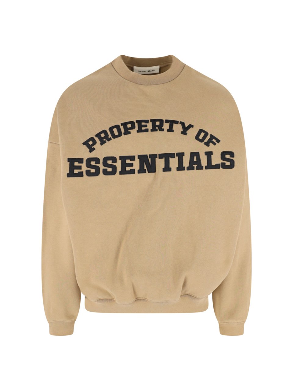 Fear of God Neutral Relaxed Arched Logo Cropped Sweatshirt Neutraal