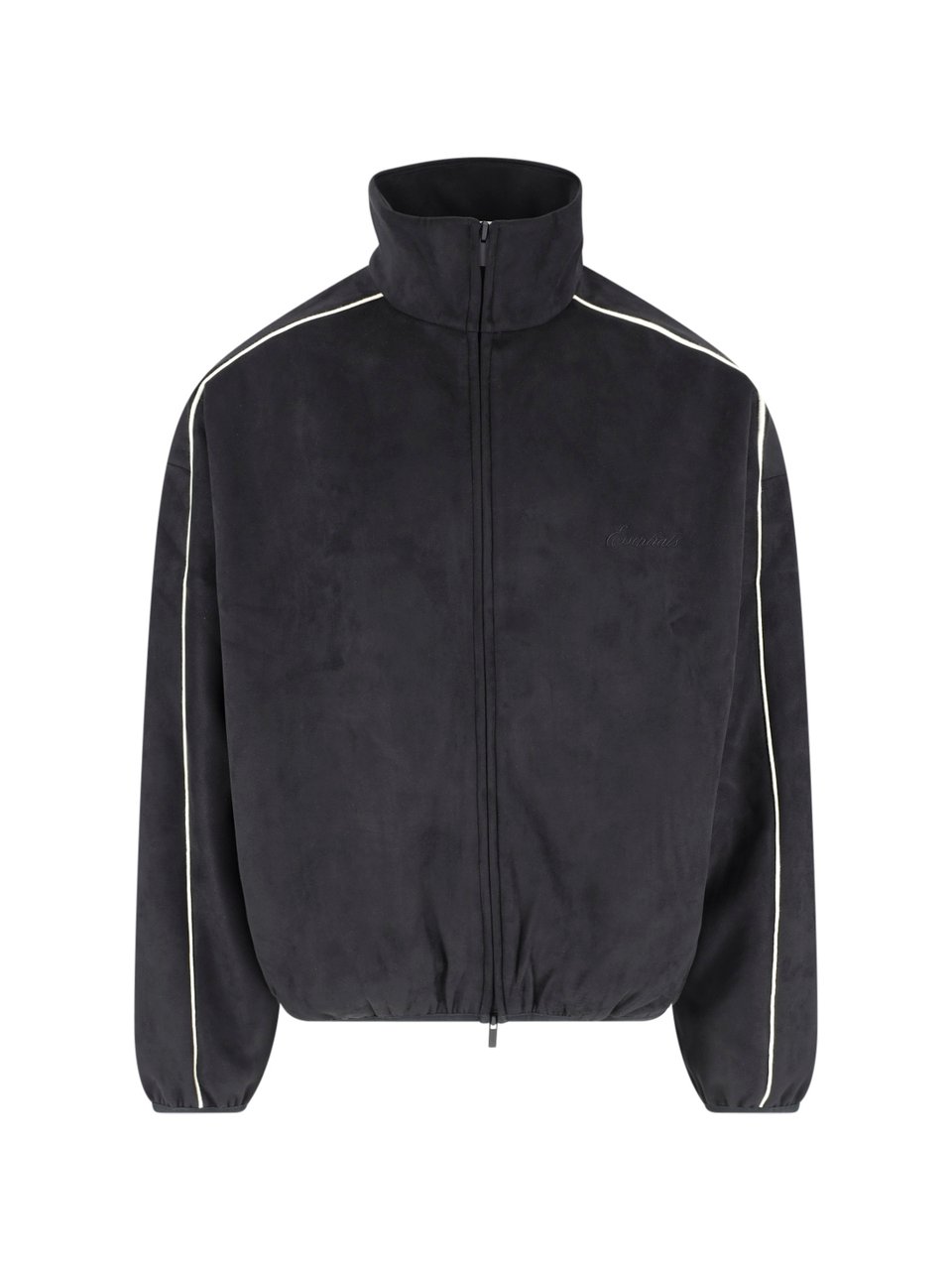 Fear of God Black High-Collar Minimalist Zip-Up Jacket Zwart