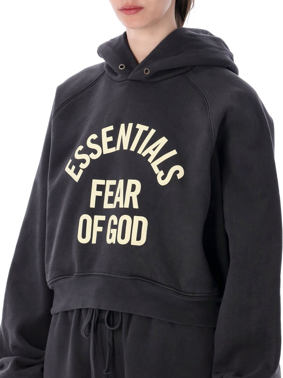 Fear of God Campus '90 Cropped Hoodie Faded Black Donkergrijs