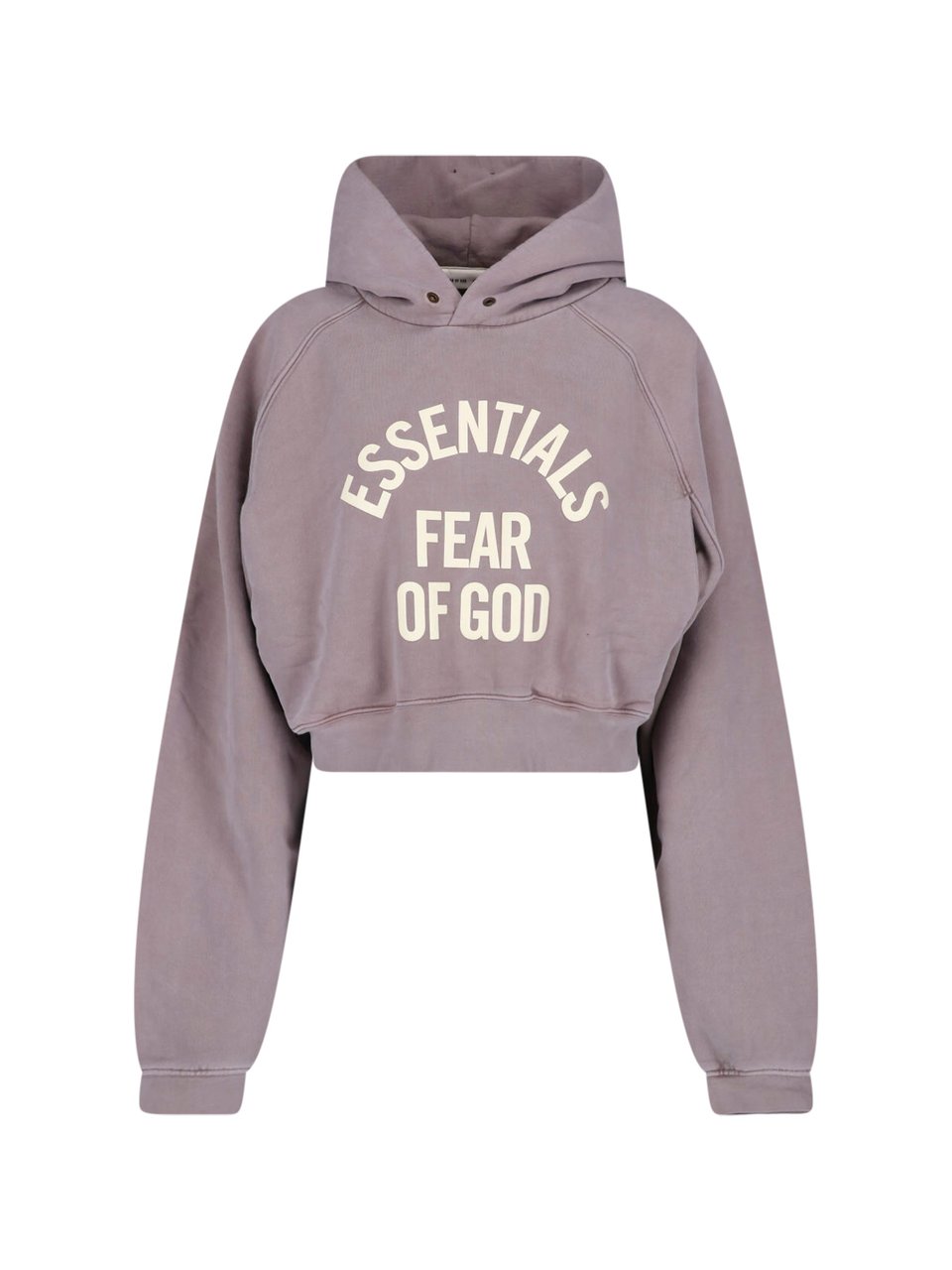 Fear of God Grey Cropped Washed Texture Arched Hoodie Grijs