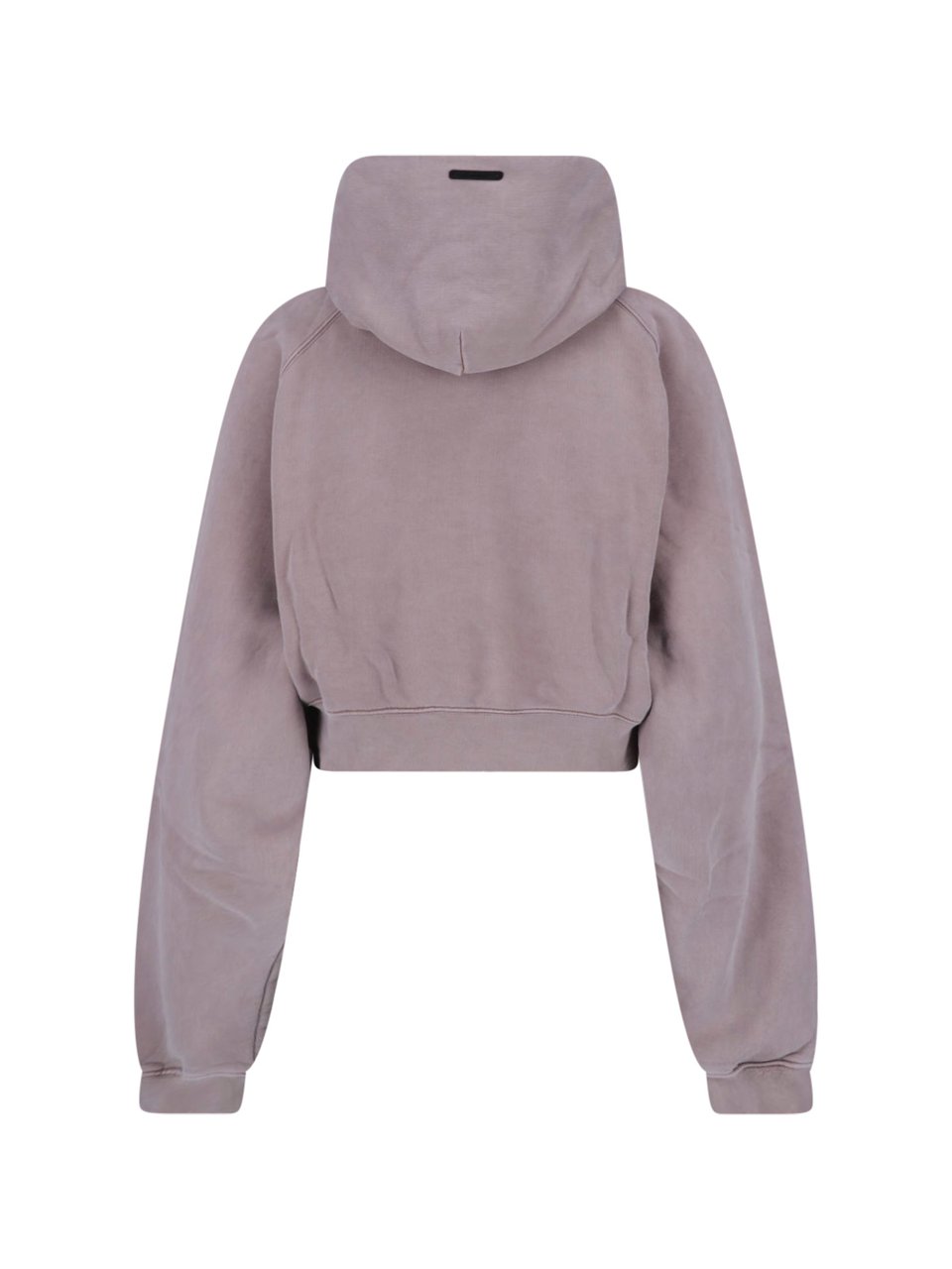 Fear of God Grey Cropped Washed Texture Arched Hoodie Grijs