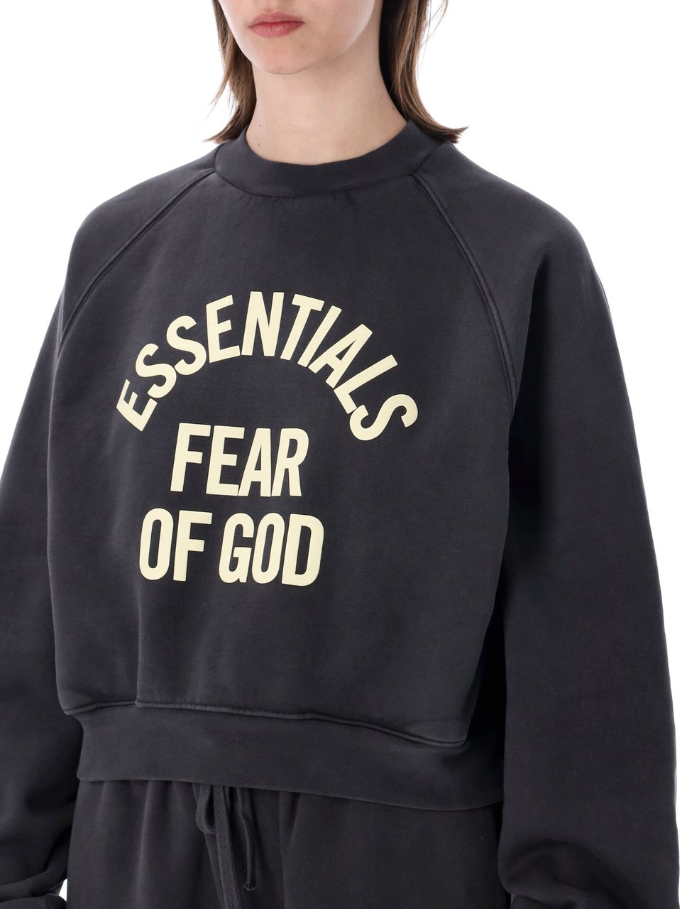 Fear of God Campus '90 Cropped Crewneck Faded Black Donkergrijs