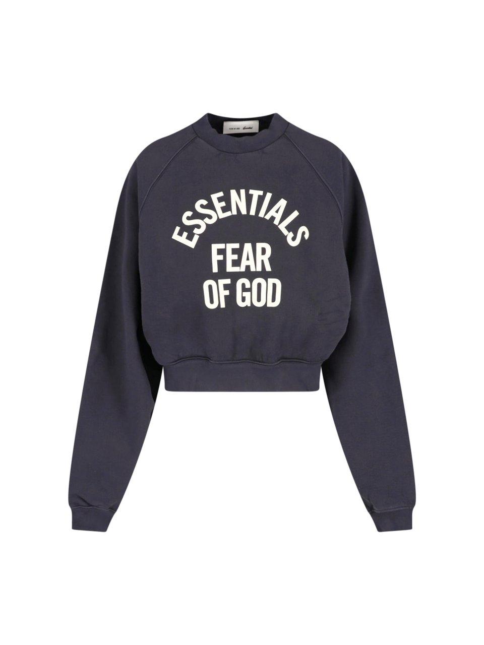 Fear of God Black Cropped Arched Logo Raglan Sweatshirt Zwart