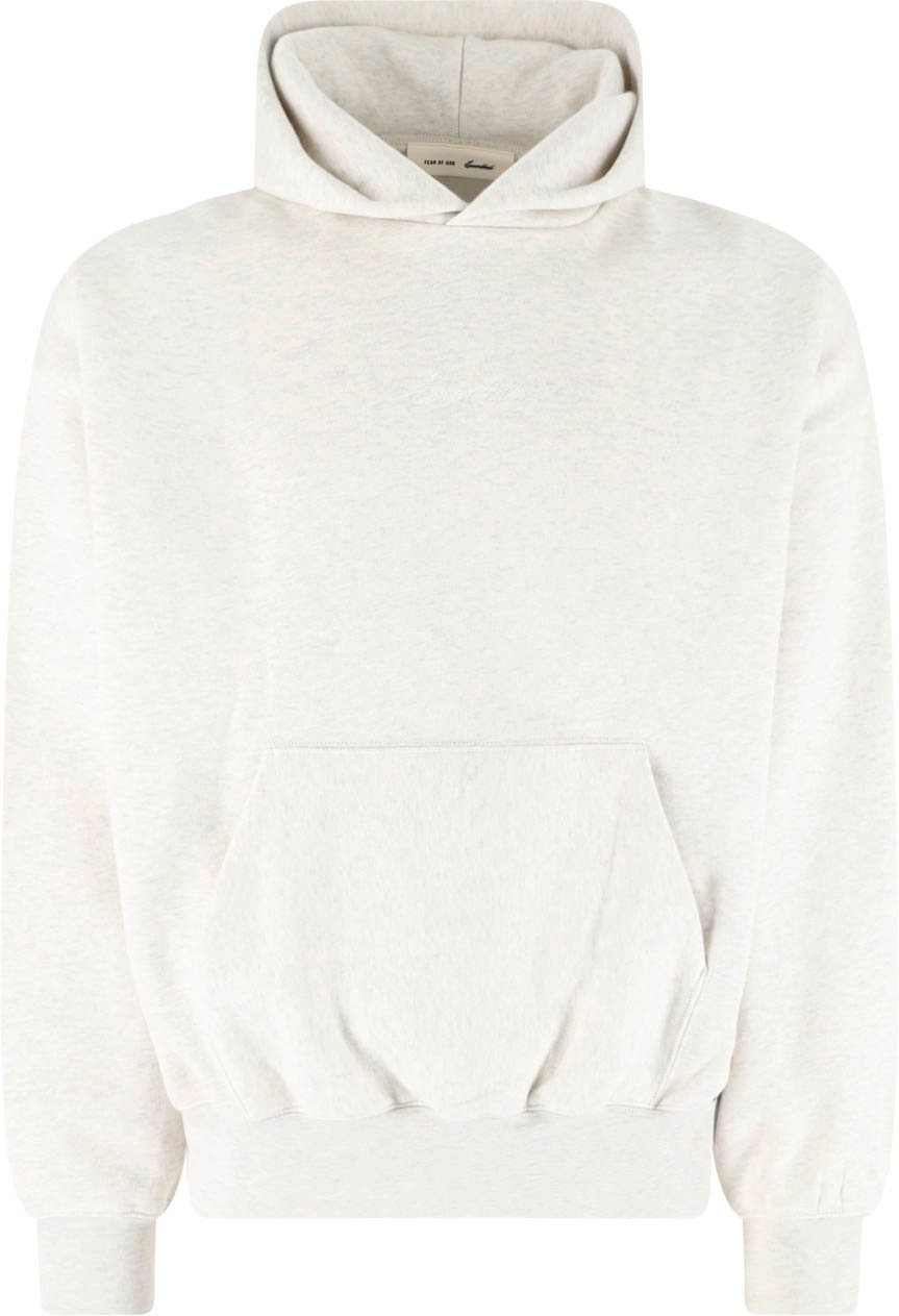 Fear of God White Minimalist Kangaroo Pocket Hoodie Sweater Wit