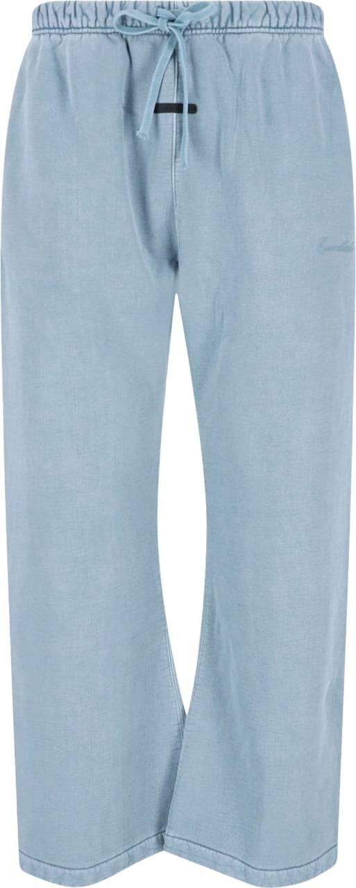 Fear of God Beige Relaxed Wide-Leg Tonal Embroidered Trousers Blauw