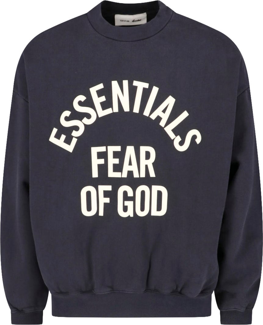 Fear of God Black Relaxed Fit Arched Logo Sweatshirt Zwart