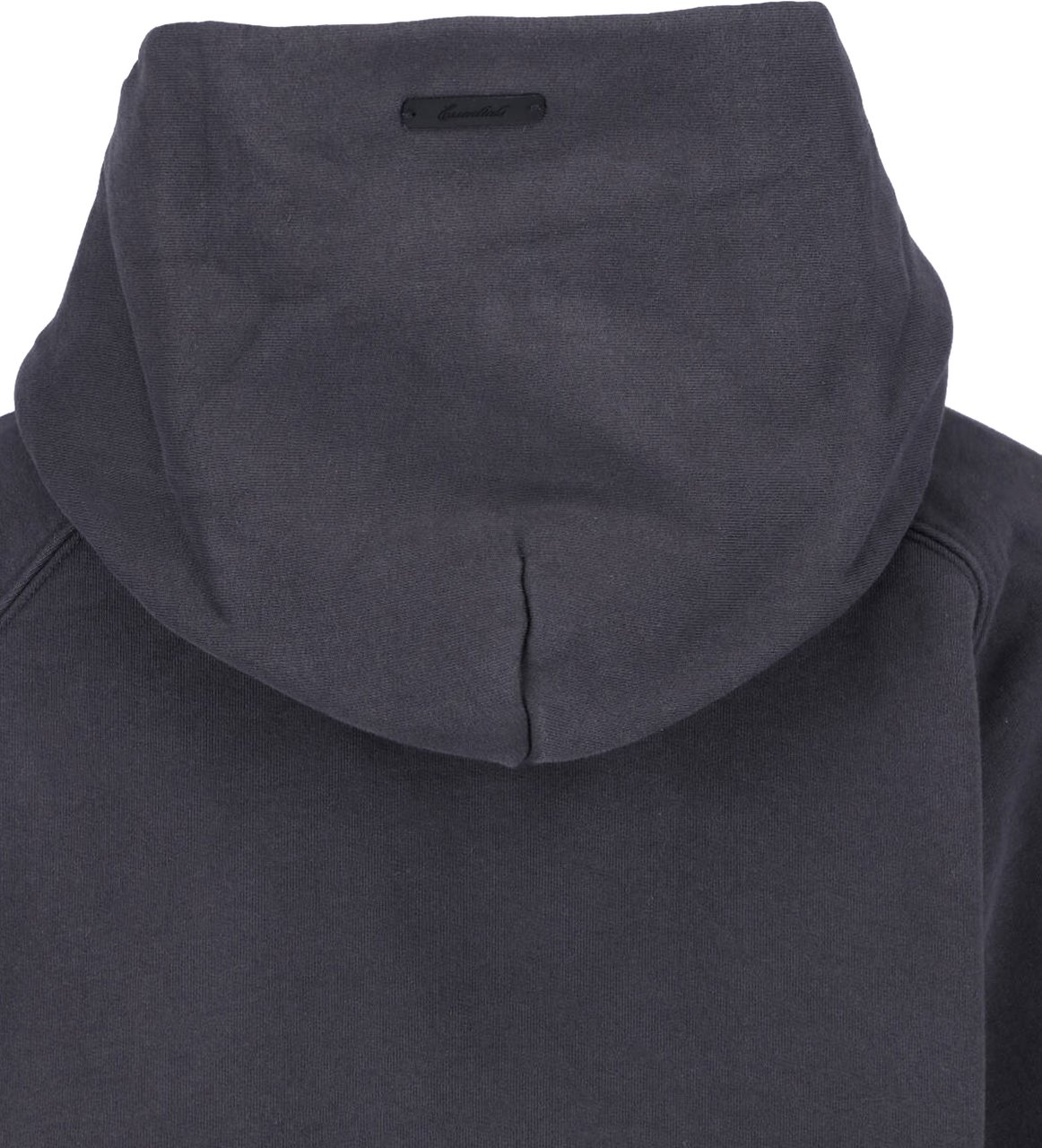 Fear of God Black Cropped Arched Logo Hooded Sweatshirt Zwart