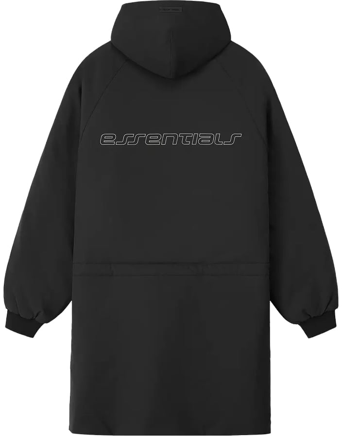 Fear of God Fear of God Essentials Nylon Hooded Parka 'Vintage Black' Zwart