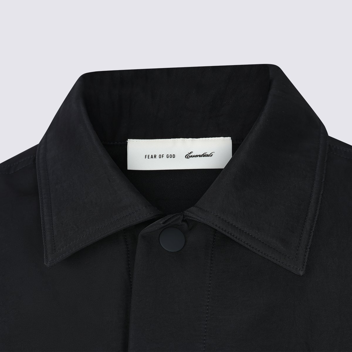 Fear of God Structured Black Jacket With Classic Collar And Button-Down Front Zwart
