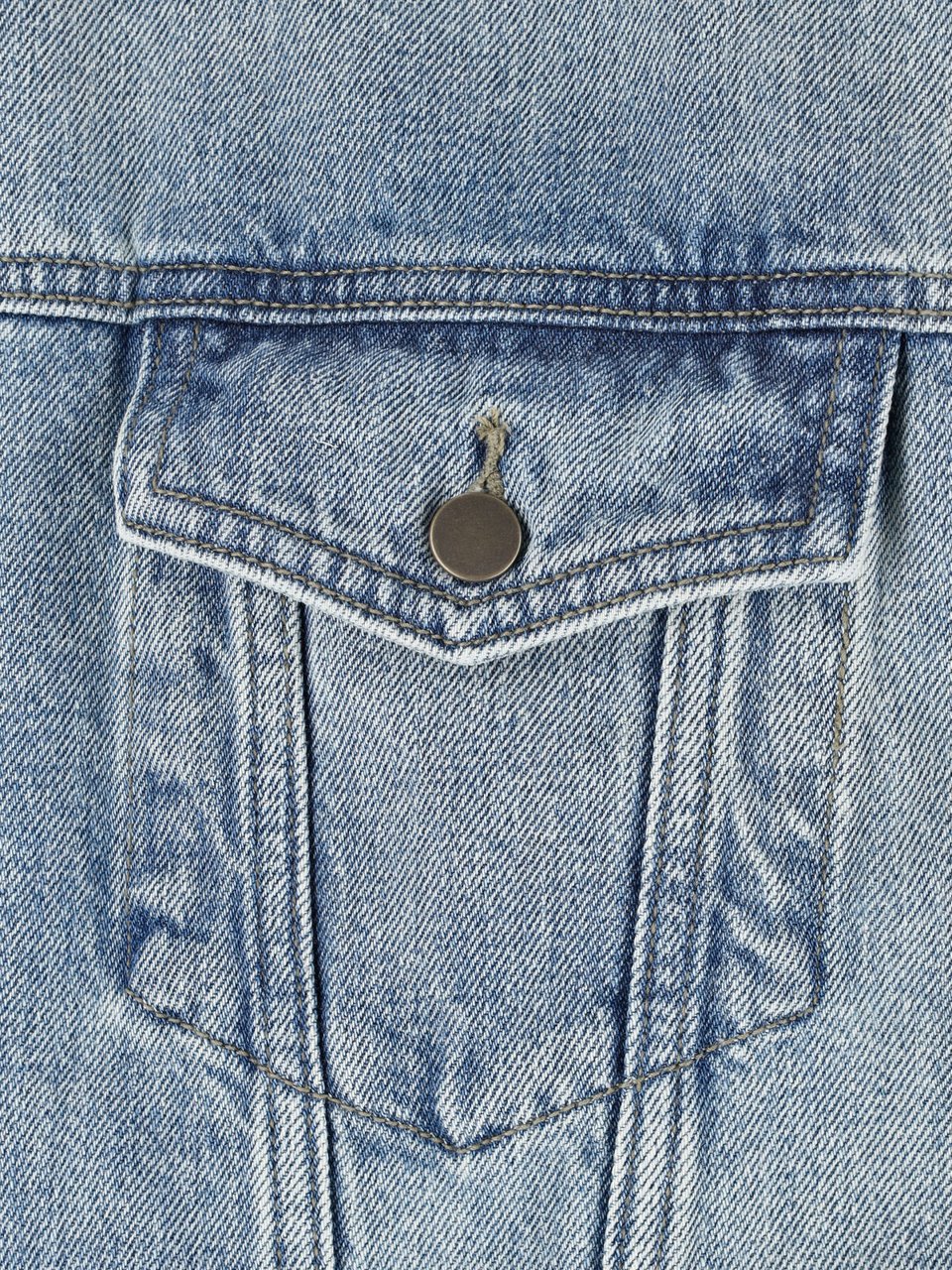 Fear of God Light Washed Cropped Denim Jacket With Classic Collar Blauw