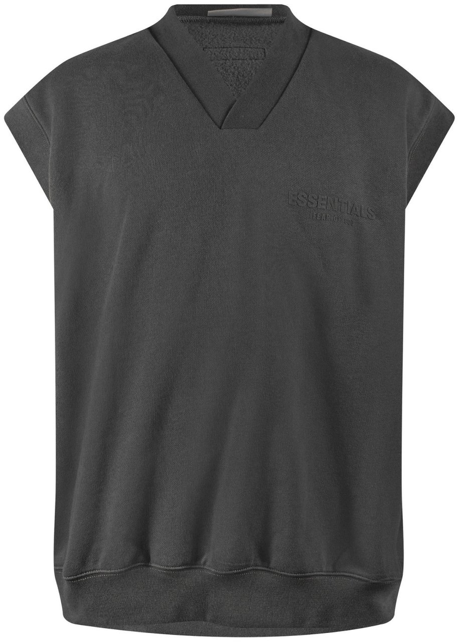 Fear of God Essentials V Neck Sweatshirt Vest Zwart