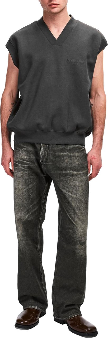 Fear of God Essentials V Neck Sweatshirt Vest Zwart