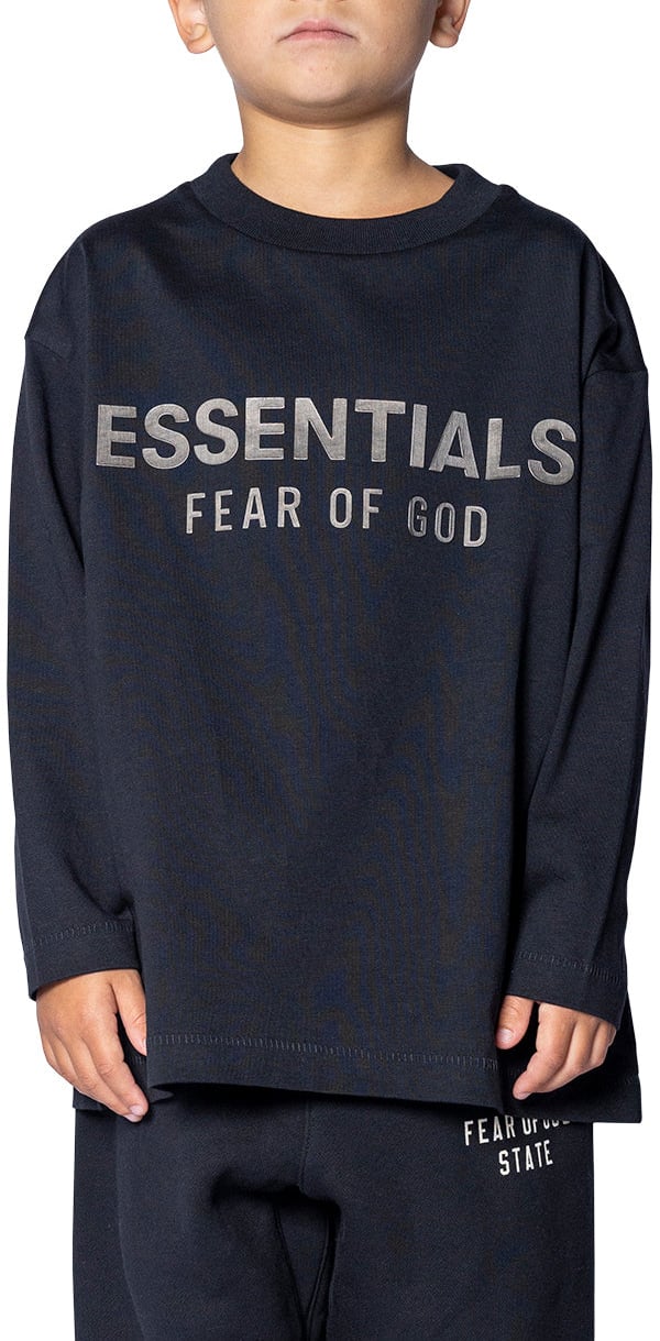 Fear of God KID'S CLASSIC LONG SLEEVE T-SHIRT JET BLACK Zwart