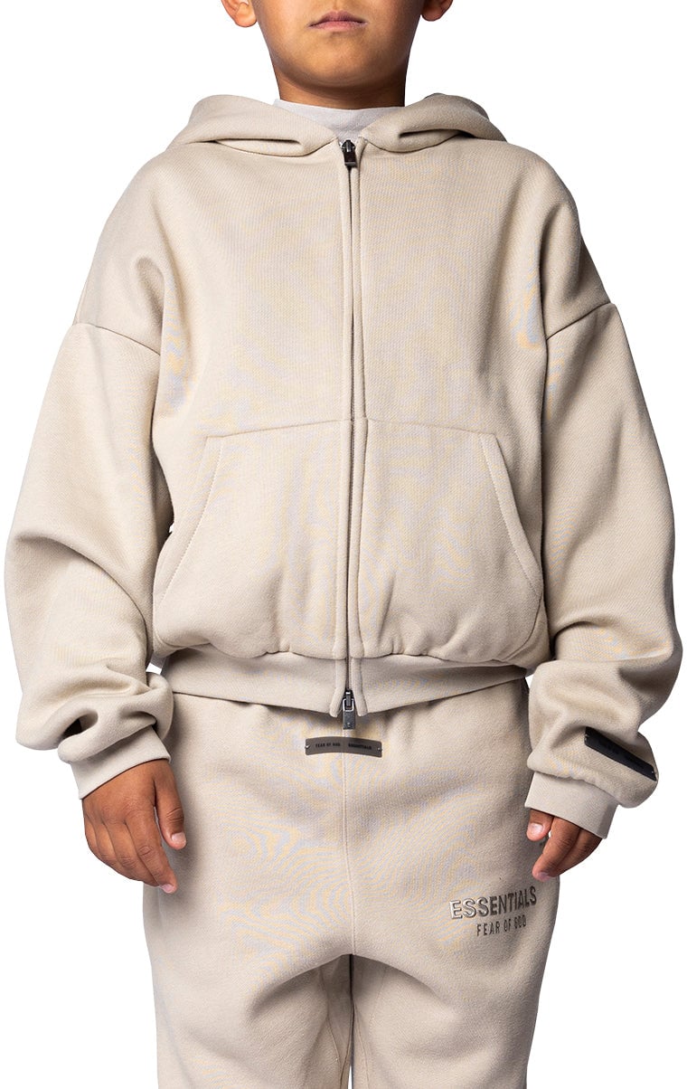 Fear of God KID'S FLEECE HOODIE ZIP-UP TIMBER Grijs