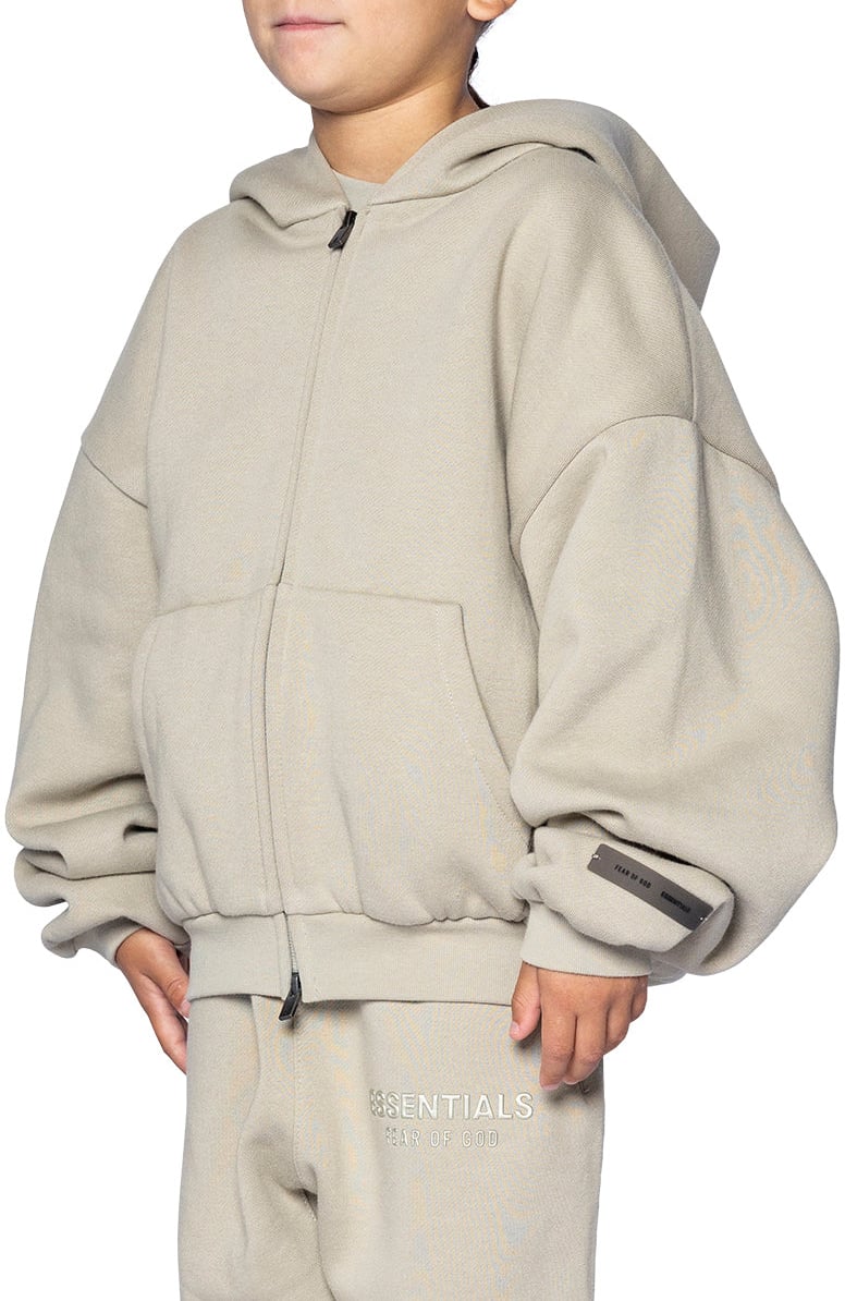 Fear of God KID'S FLEECE HOODIE ZIP-UP ABBEY STONE Grijs