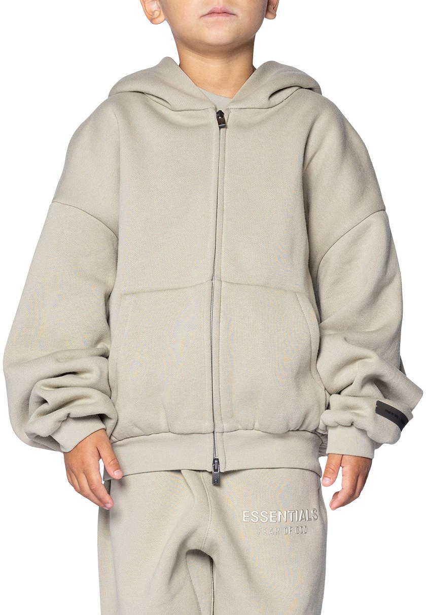 Fear of God KID'S FLEECE HOODIE ZIP-UP ABBEY STONE Grijs