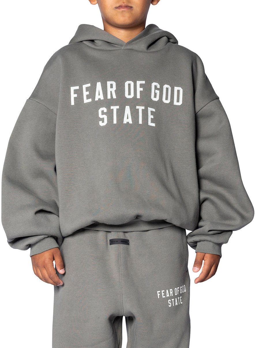 Fear of God KID'S 90'S FIT FLEECE HOOD MOSS Groen