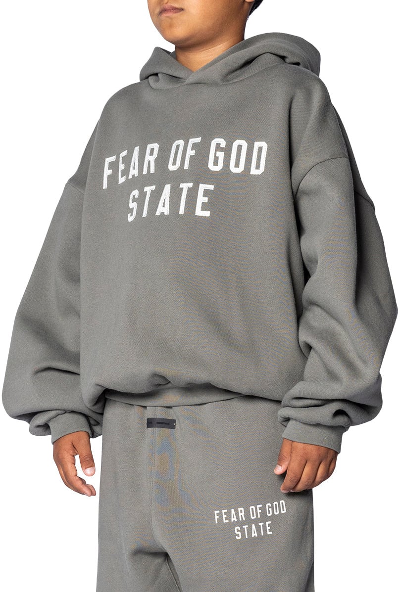 Fear of God KID'S 90'S FIT FLEECE HOOD MOSS Groen