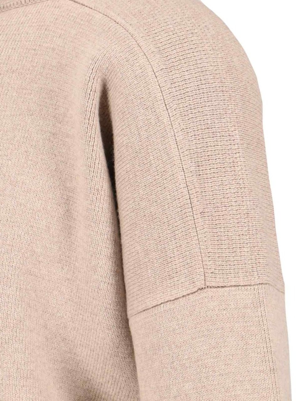 Fear of God Knitted Hoodie In Beige Wool Engraved Logo Tag Neutraal