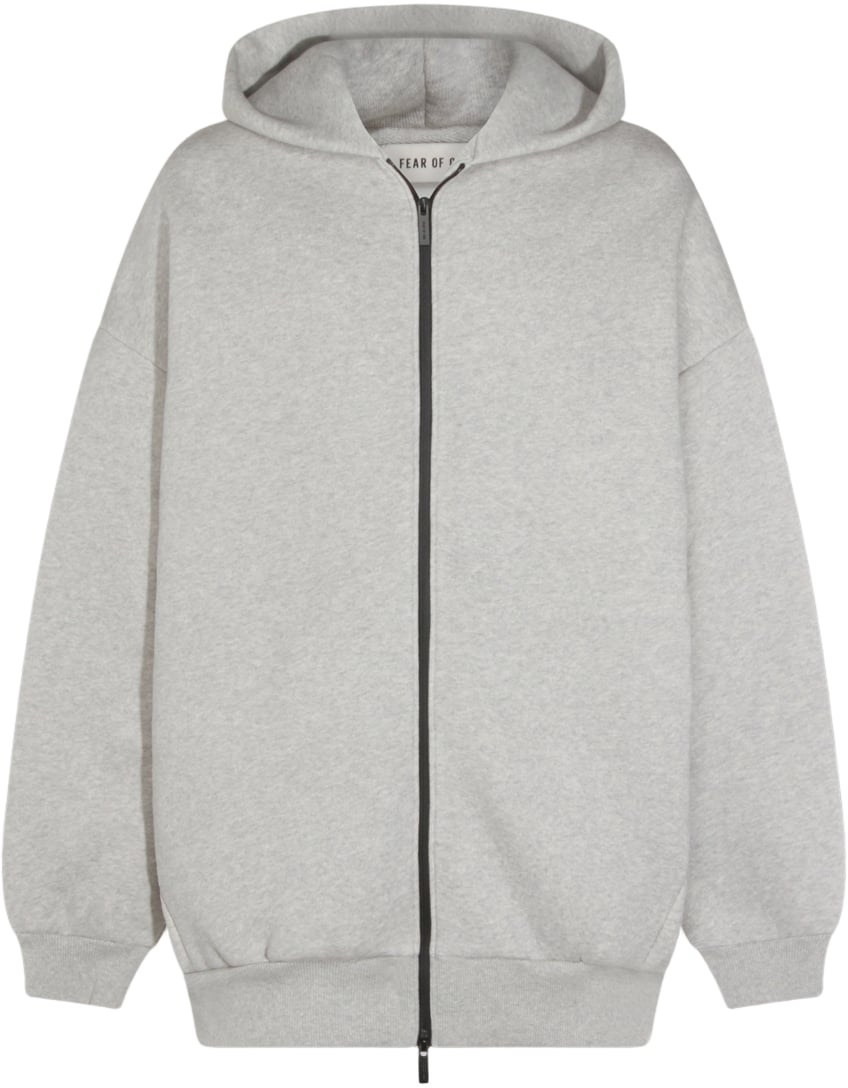 Fear of God Light Grey Zip-Up Hoodie Sweater Wit