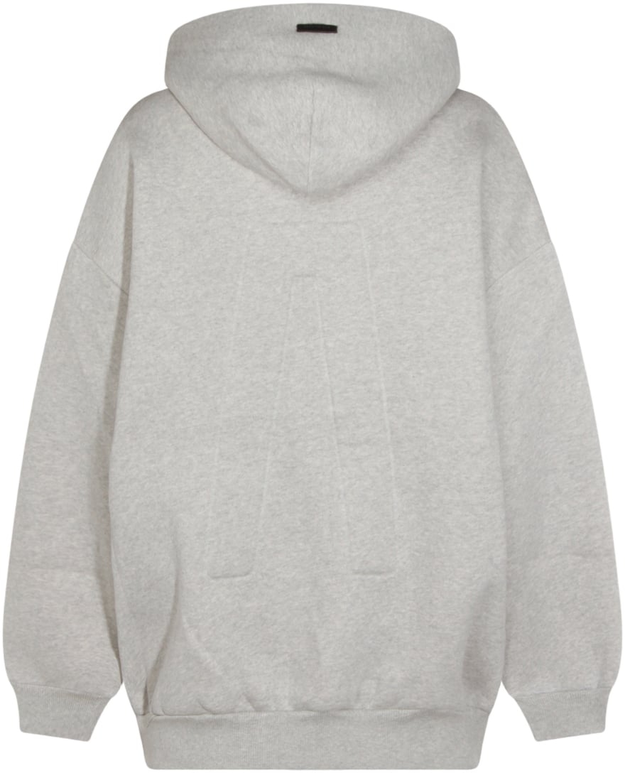 Fear of God Light Grey Zip-Up Hoodie Sweater Wit