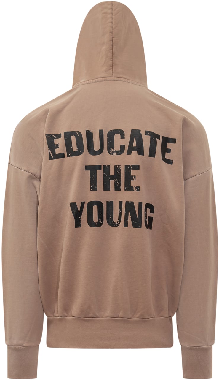 Fear of God Felpa con Cappuccio Rosa con Stampa Fear of God Beige