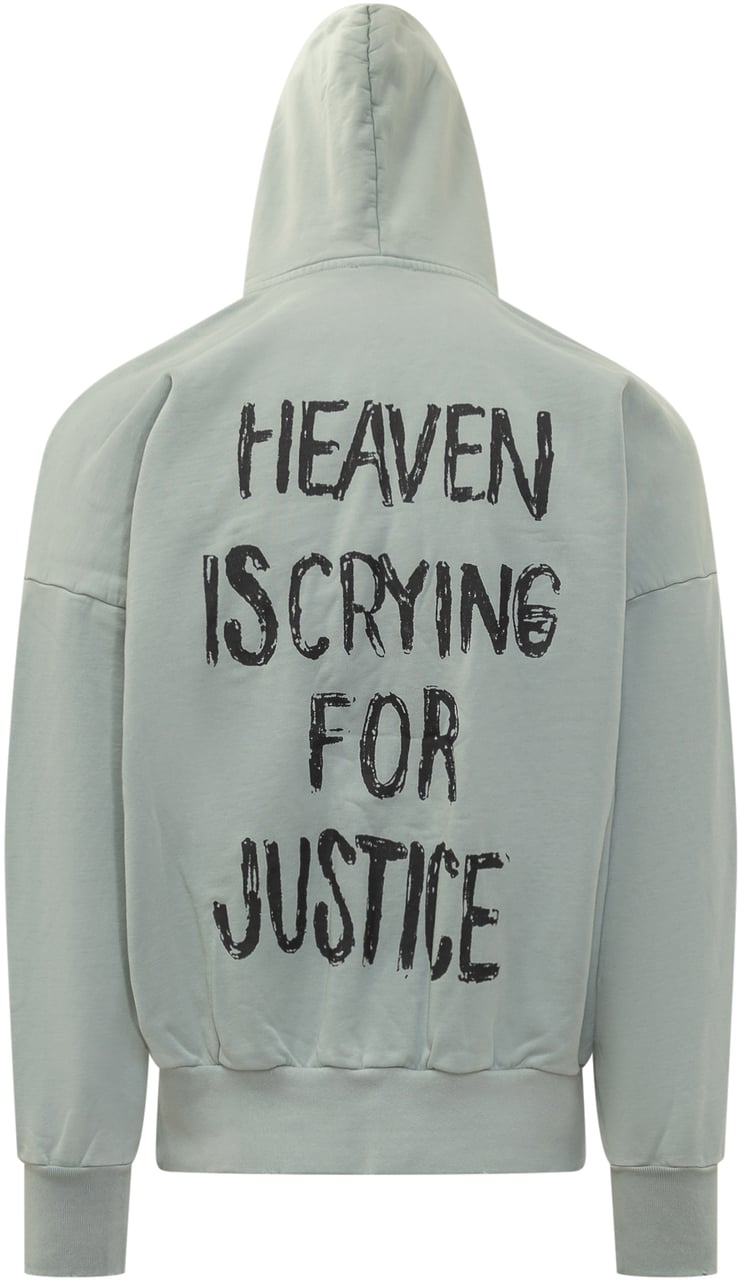 Fear of God Felpa con Cappuccio Celeste con Logo Fear of God Groen