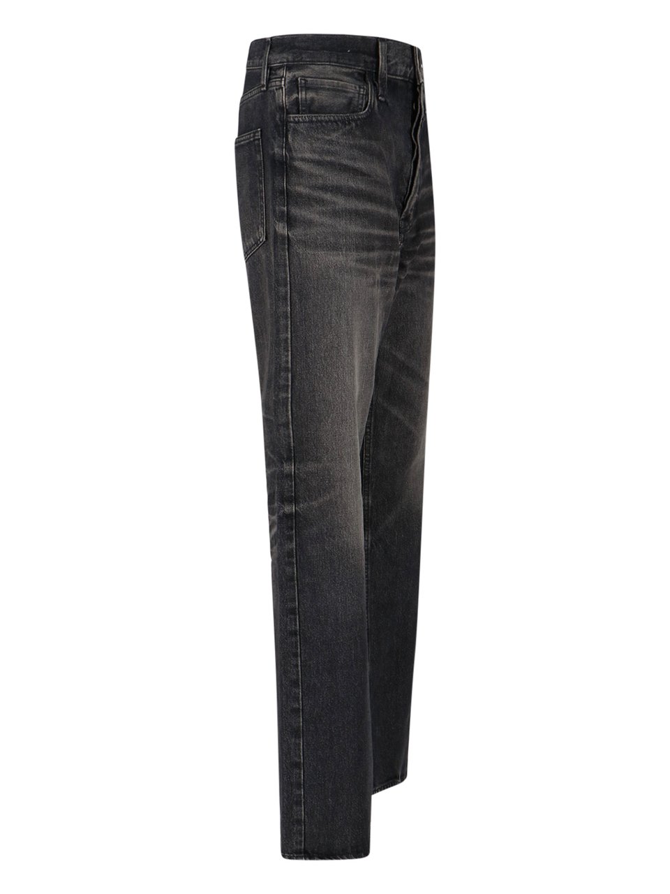 Fear of God Straight-Leg Black Denim Jeans With Logo Detail Zwart