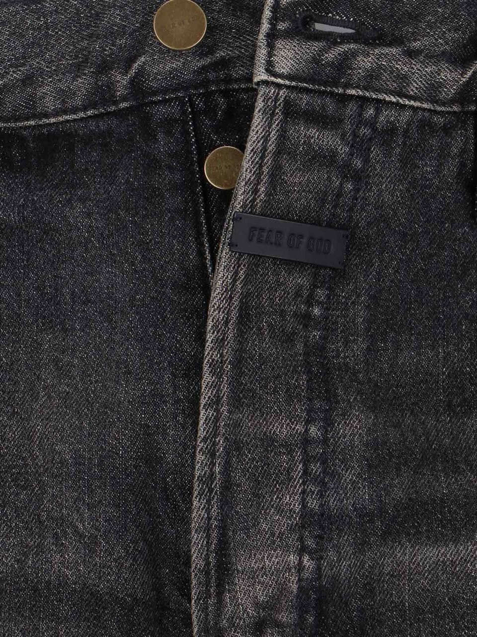 Fear of God Straight-Leg Black Denim Jeans With Logo Detail Zwart