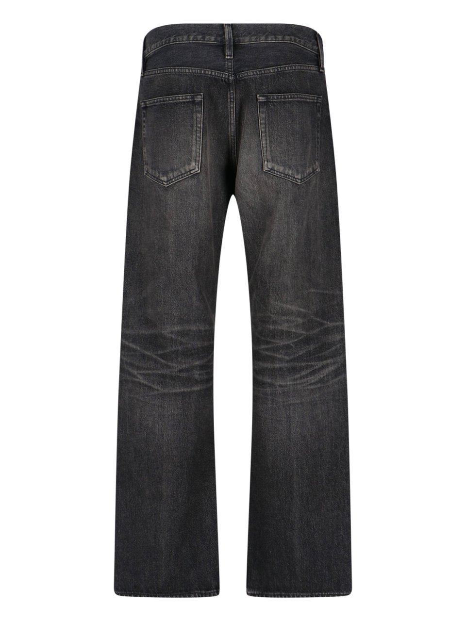 Fear of God Straight-Leg Black Denim Jeans With Logo Detail Zwart