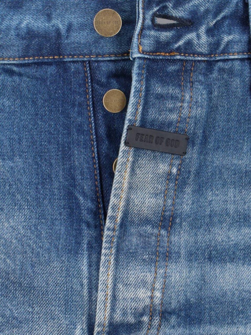 Fear of God Straight Logo Jeans – Blue Blauw