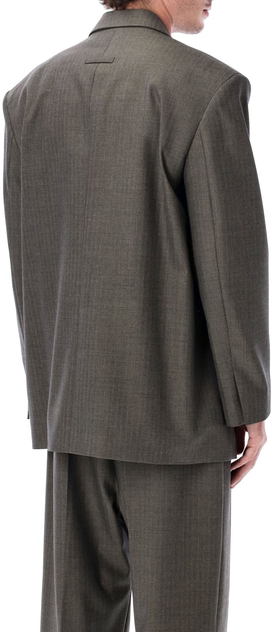 Fear of God Single Breast Blazer Iron Chevron Grijs