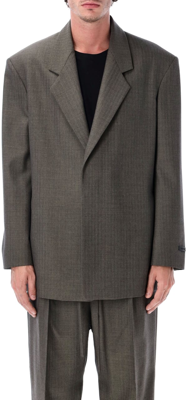 Fear of God Single Breast Blazer Iron Chevron Grijs