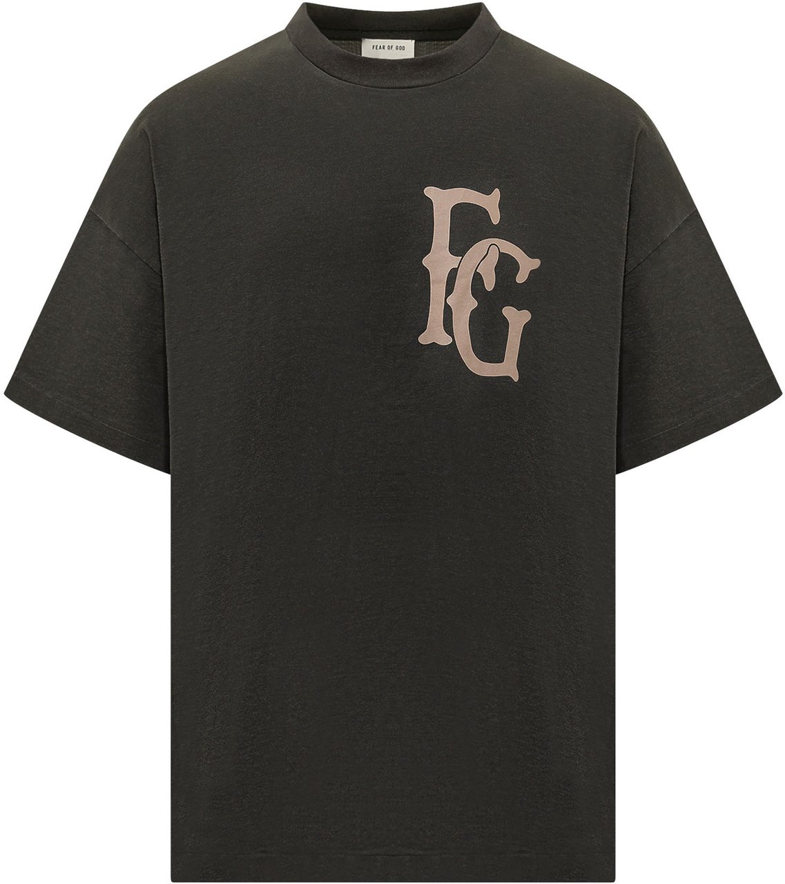 Fear of God T-shirt con Stampa Logo Frontale Donkergrijs