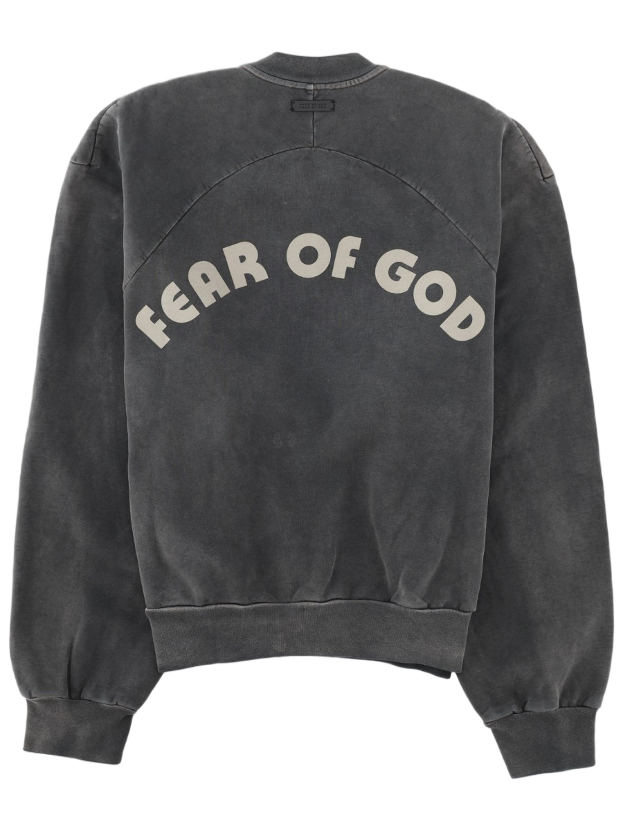 Fear of God Charcoal Fg Baseball Washed Cotton Sweatshirt Grijs