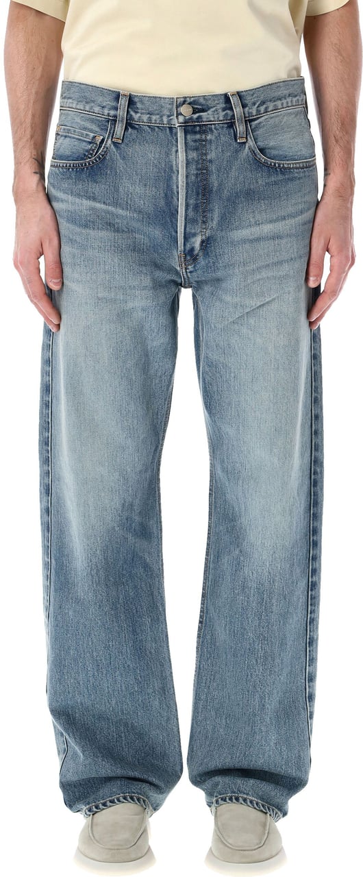 Fear of God Straight 5 Pocket Denim Medium Indigo Blauw