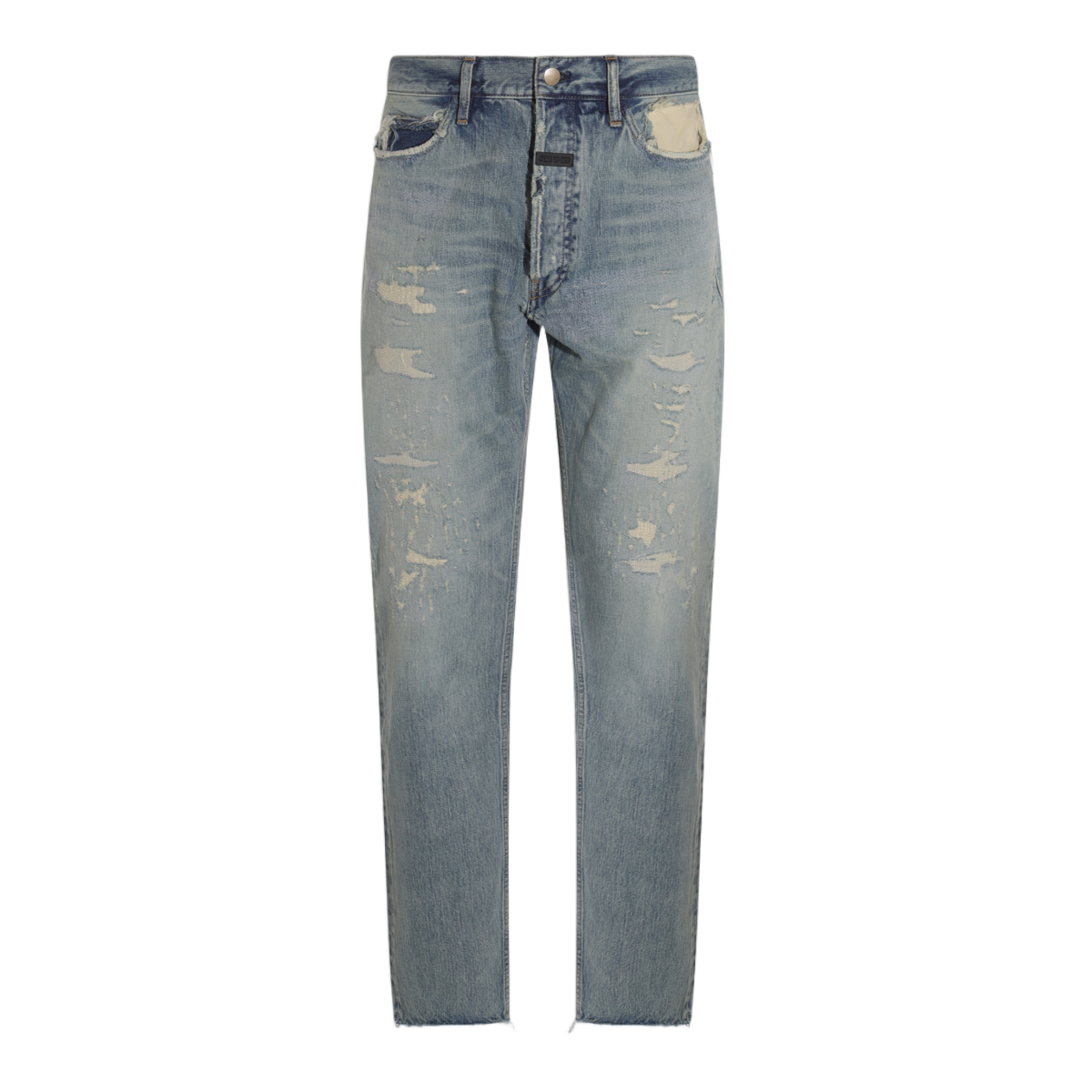 Fear of God Distressed Straight-Leg Denim Jeans With Vintage Wash Grijs
