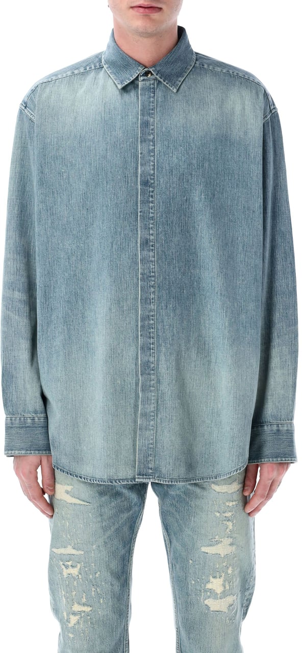 Fear of God Denim button up shirt Blauw