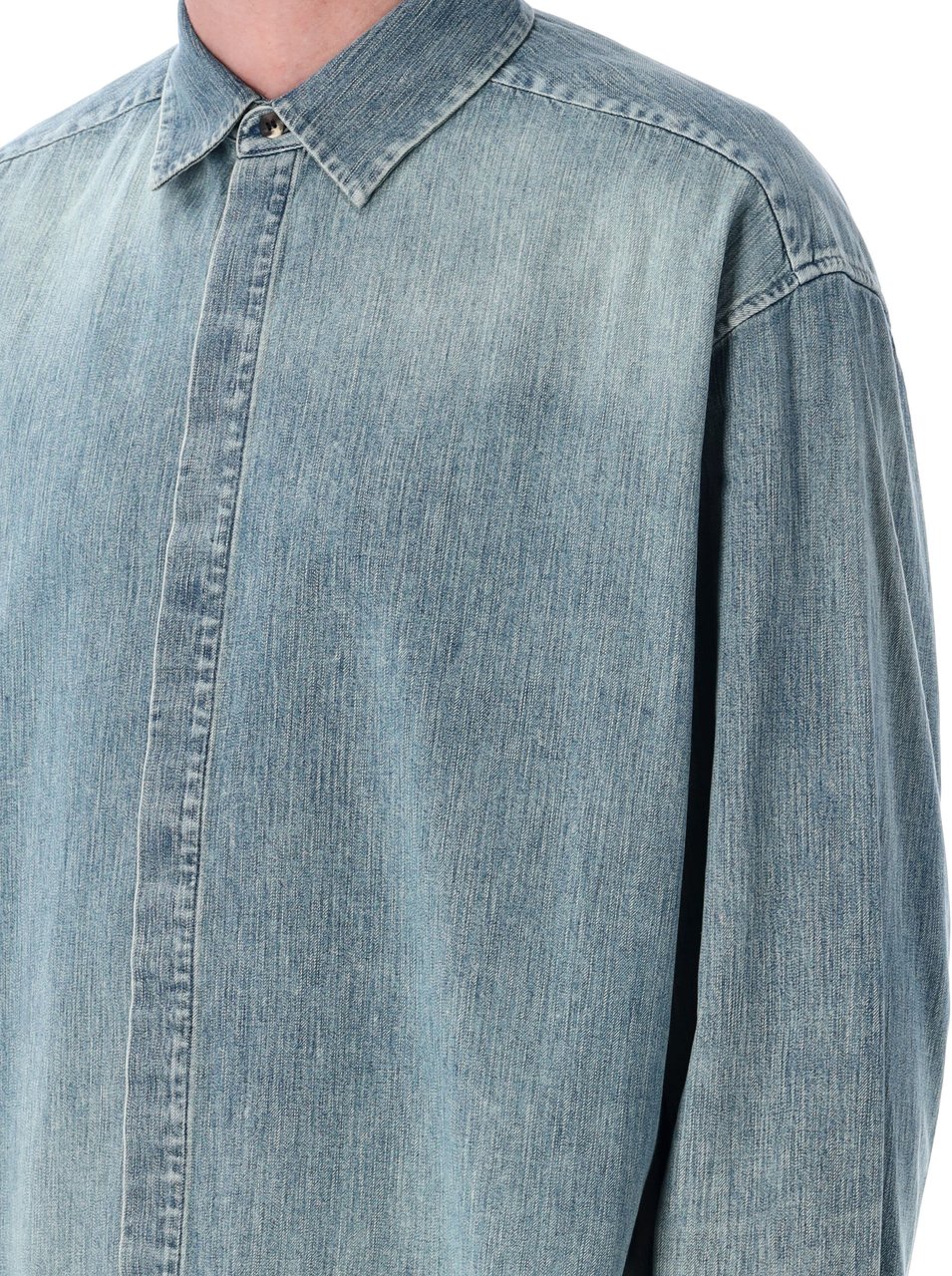 Fear of God Denim button up shirt Blauw