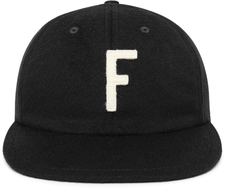 Fear of God Logo Wool Baseball Cap Zwart