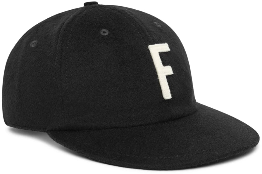 Fear of God Logo Wool Baseball Cap Zwart