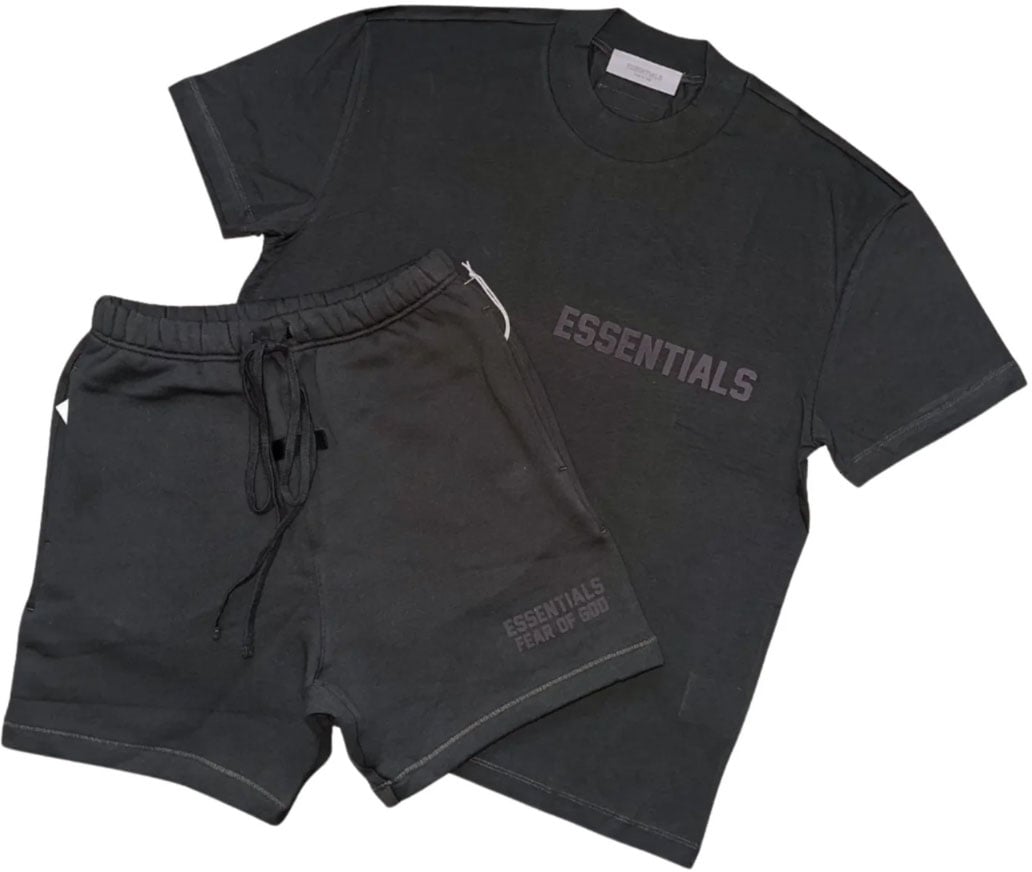 Fear of God Fear of God Essentials Off Black Summer Set Divers