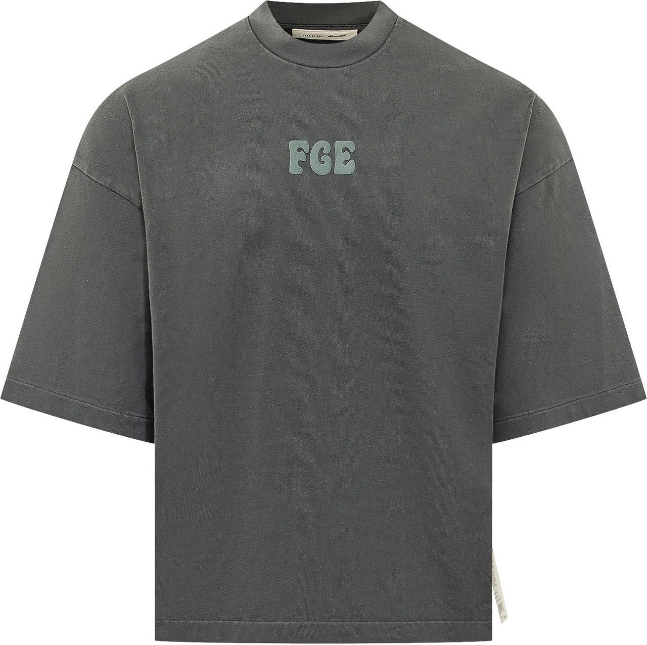Fear of God T-shirt Oversize con Piccolo Logo Donkergrijs