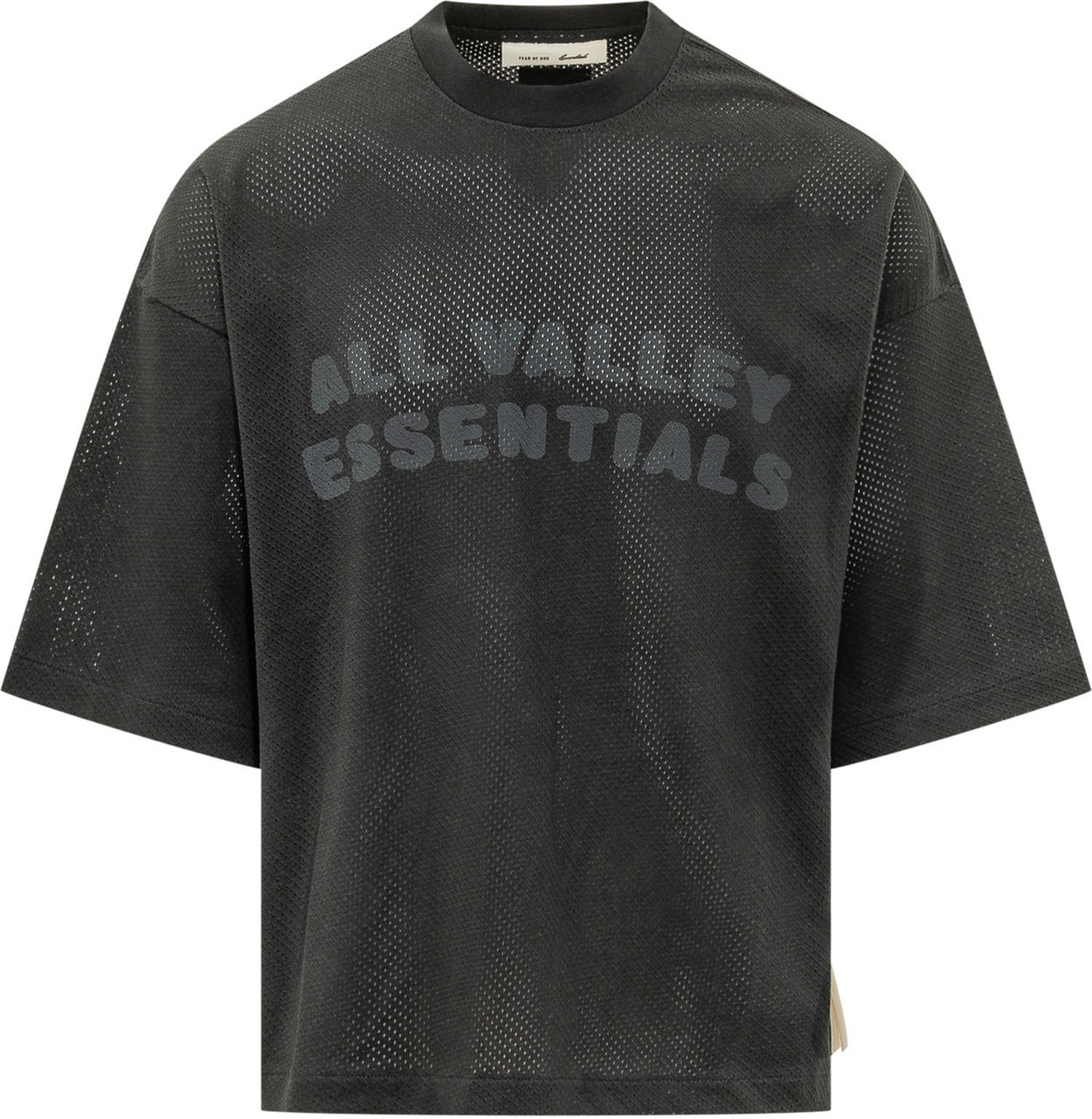 Fear of God T-shirt Traforata con Maxi Lettering Zwart