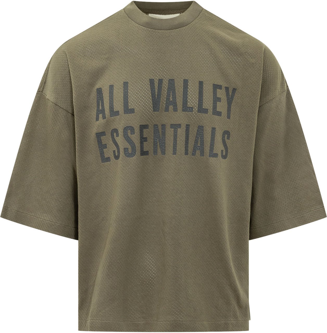 Fear of God T-shirt Girocollo con Stampa Grafica Donkergroen