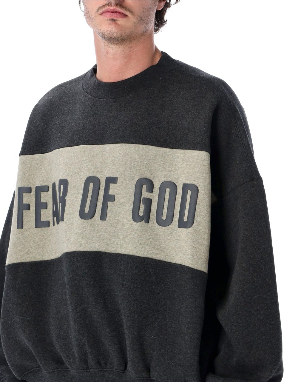 Fear of God Cropped Relaxed Panelled Sweatshirt Iron Grey Donkergrijs