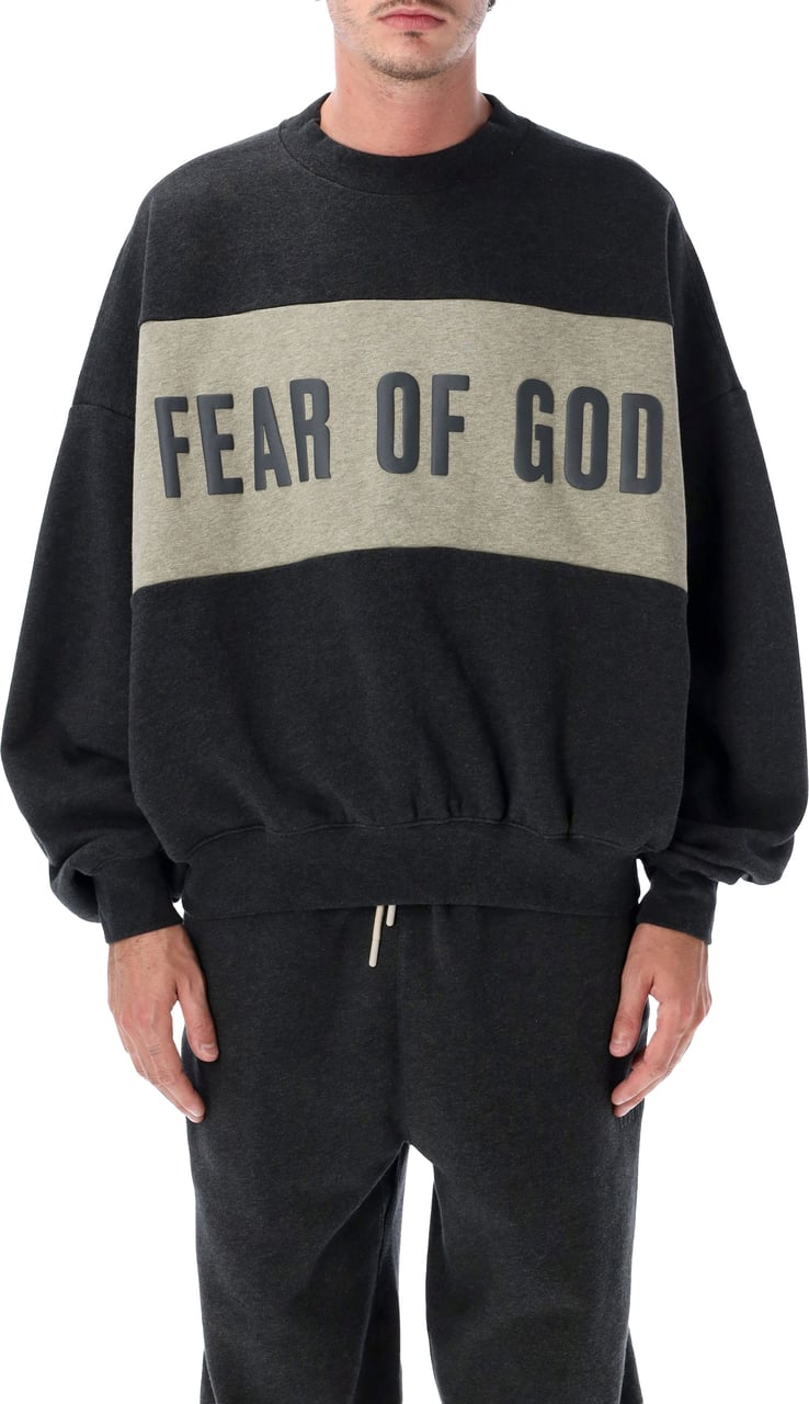 Fear of God Cropped Relaxed Panelled Sweatshirt Iron Grey Donkergrijs