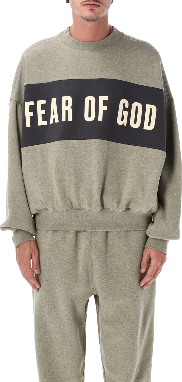 Fear of God Cropped Relaxed Panelled Sweatshirt Seal Heather Taupe