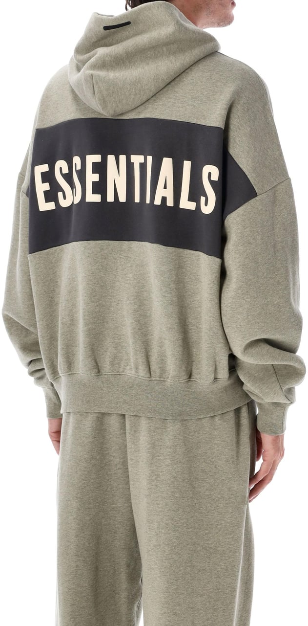 Fear of God Cropped Relaxed Panelled Hoodie Seal Heather Lichtgrijs